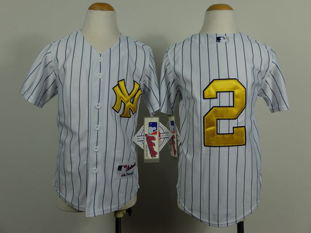 Youth New York Yankees #2 Jeter White MLB Jerseys